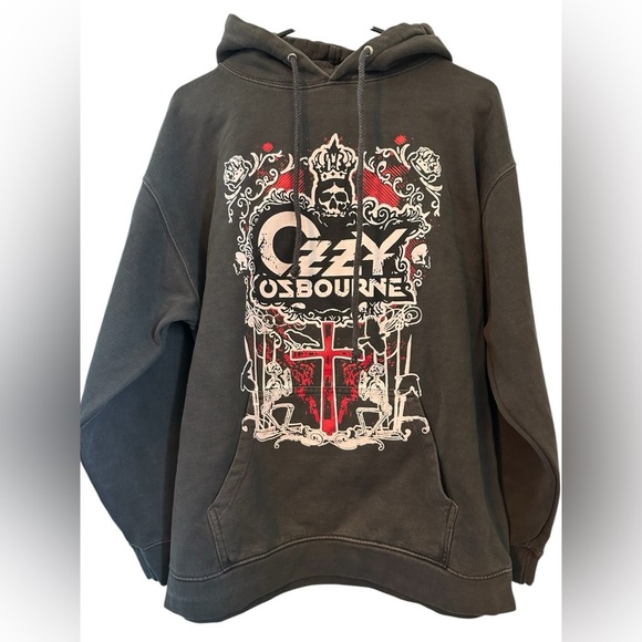 Ozzy Ozbourne Oversized Hoody Gray NEW - Picture 1 of 5